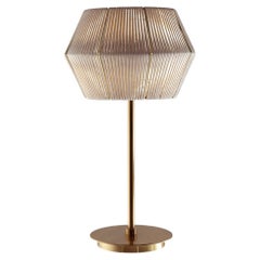 21st Century Novecento Brass and White String Table Lamp by Roberto Lazzeroni