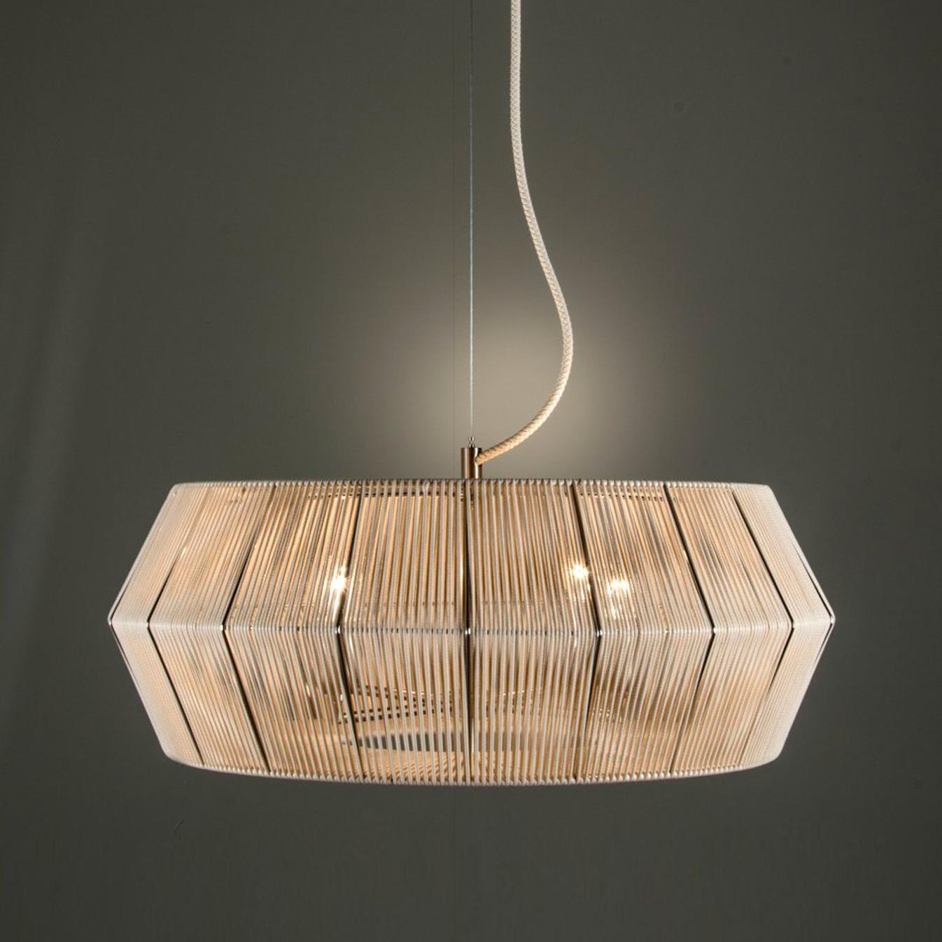 Modern 21st Century Novecento Nickel and White String Suspension by Roberto Lazzeroni For Sale