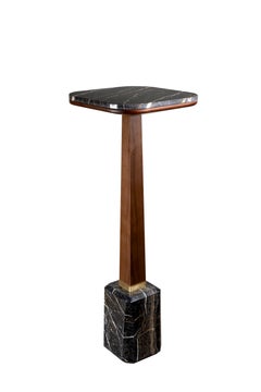 21st Century Oakland Bar Table Marble Wood Brass Made in Portugal by Porus