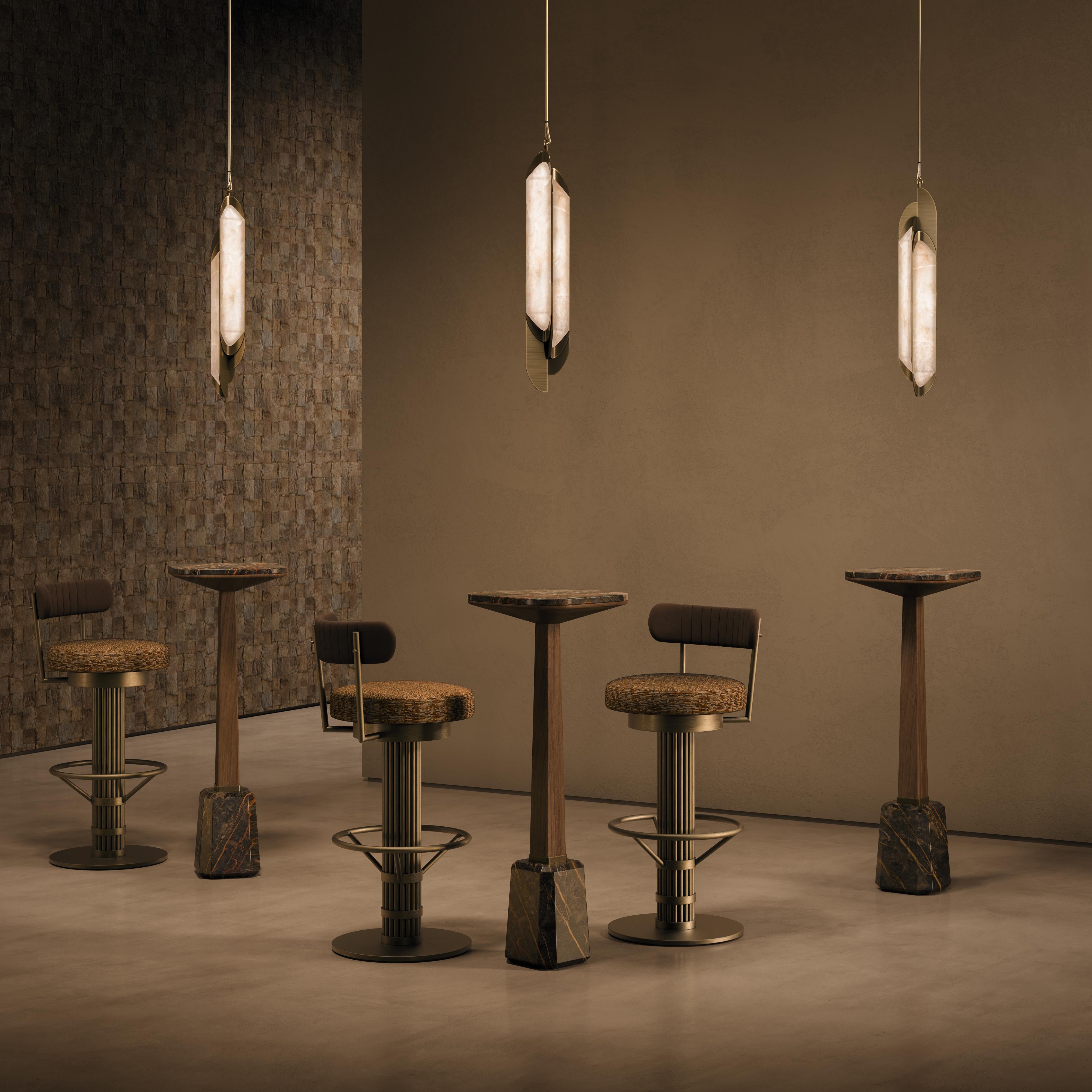 Mesa de bar Oakland Siglo XXI Mármol Madera Latón Fabricada en Portugal por Porus en venta 3