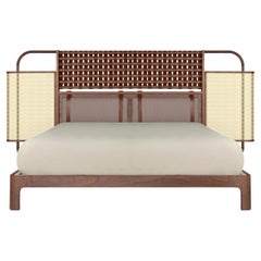 21st O'Connell I Bed Rattan Wood Leather Handmade in Portugal by Wood Tailors