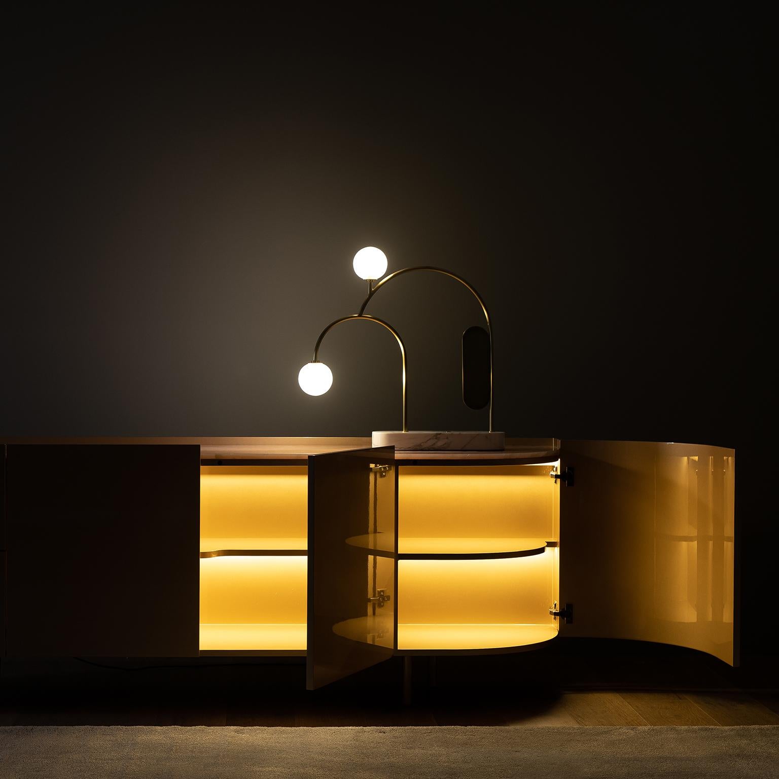 Copper Modern Olival Sideboard, Rose Gold, Onyx, Handmade in Portugal by Greenapple For Sale