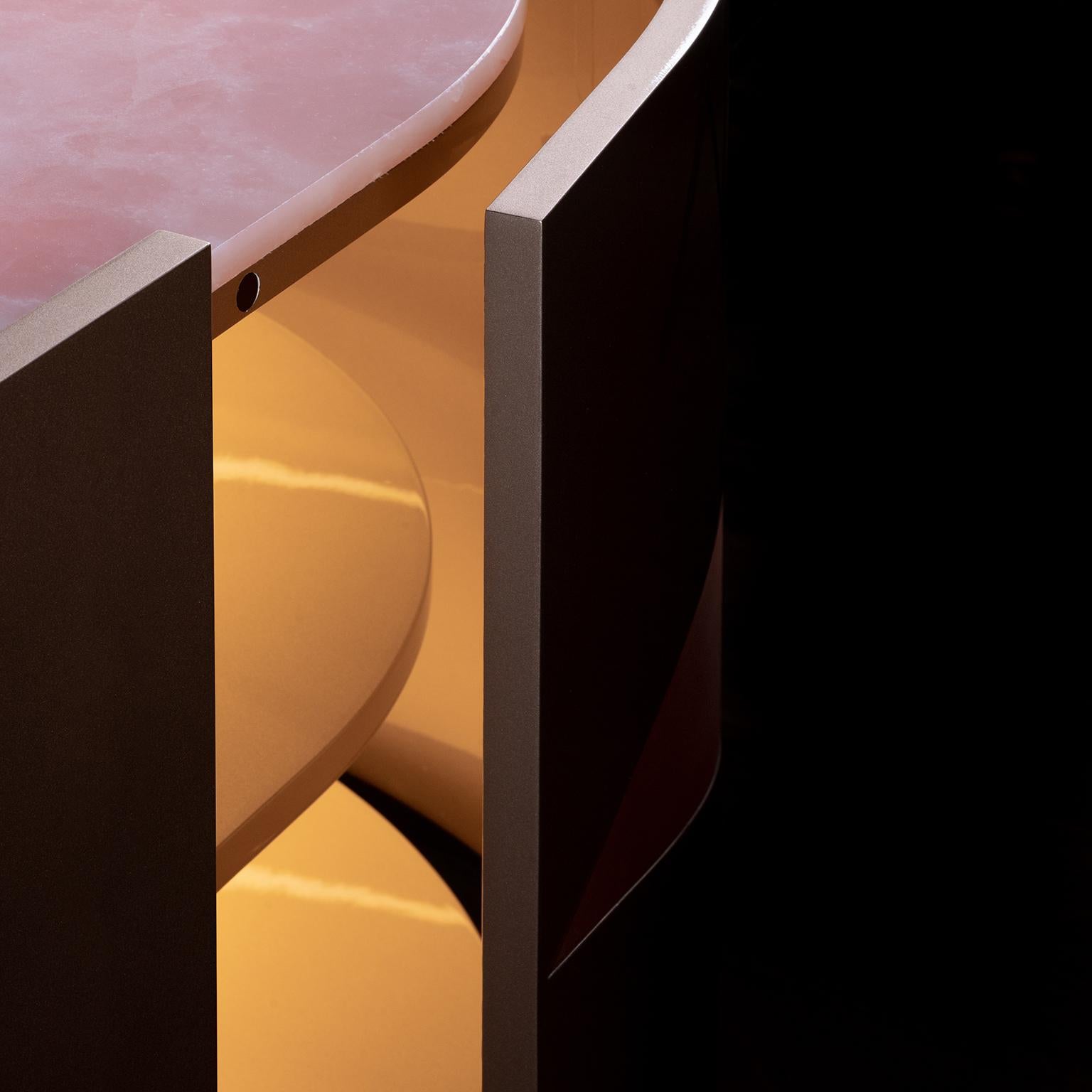 Modern Olival Sideboard, Rose Gold, Onyx, Handmade in Portugal by Greenapple For Sale 6