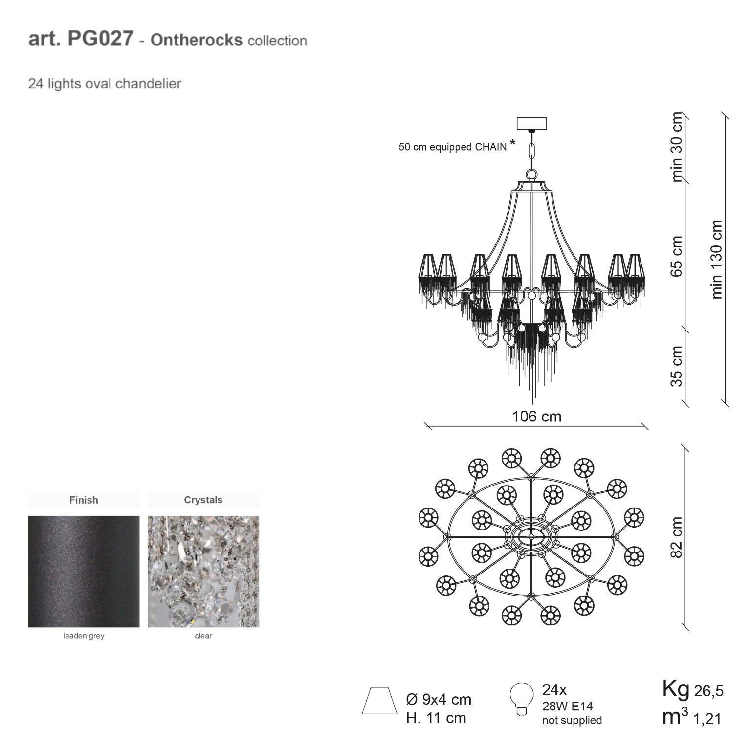 Contemporary 21st Century on the Rocks 24 Lights Crystal Chandelier by Patrizia Garganti For Sale