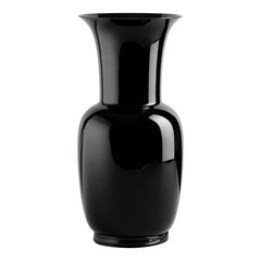 21st Century Opalino Large Glass Vase in Black by Venini