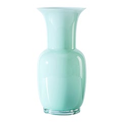 21st Century Opalino Large Glass Vase in Green Rio by Venini