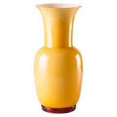 Vase en verre Opalino moyen du 21e siècle en ambre de Venini