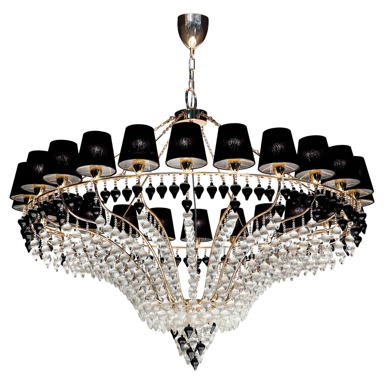 21st Century Ophelia Gold plated and Crystal Chandelier by Patrizia Garganti