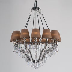 21st Century Ophelia Leaden and Crystal Prisms Chandelier by Patrizia Garganti