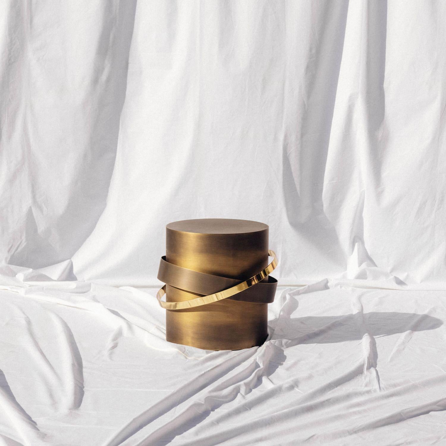 2st Century Orbit Accent Table, Dark Bronze and Polished Brass, Handcrafted by Duistt

Orbit accent table is made in brass, the structure is involved by two rings which provide a graceful feeling of movement and stillness at the same time, allowing