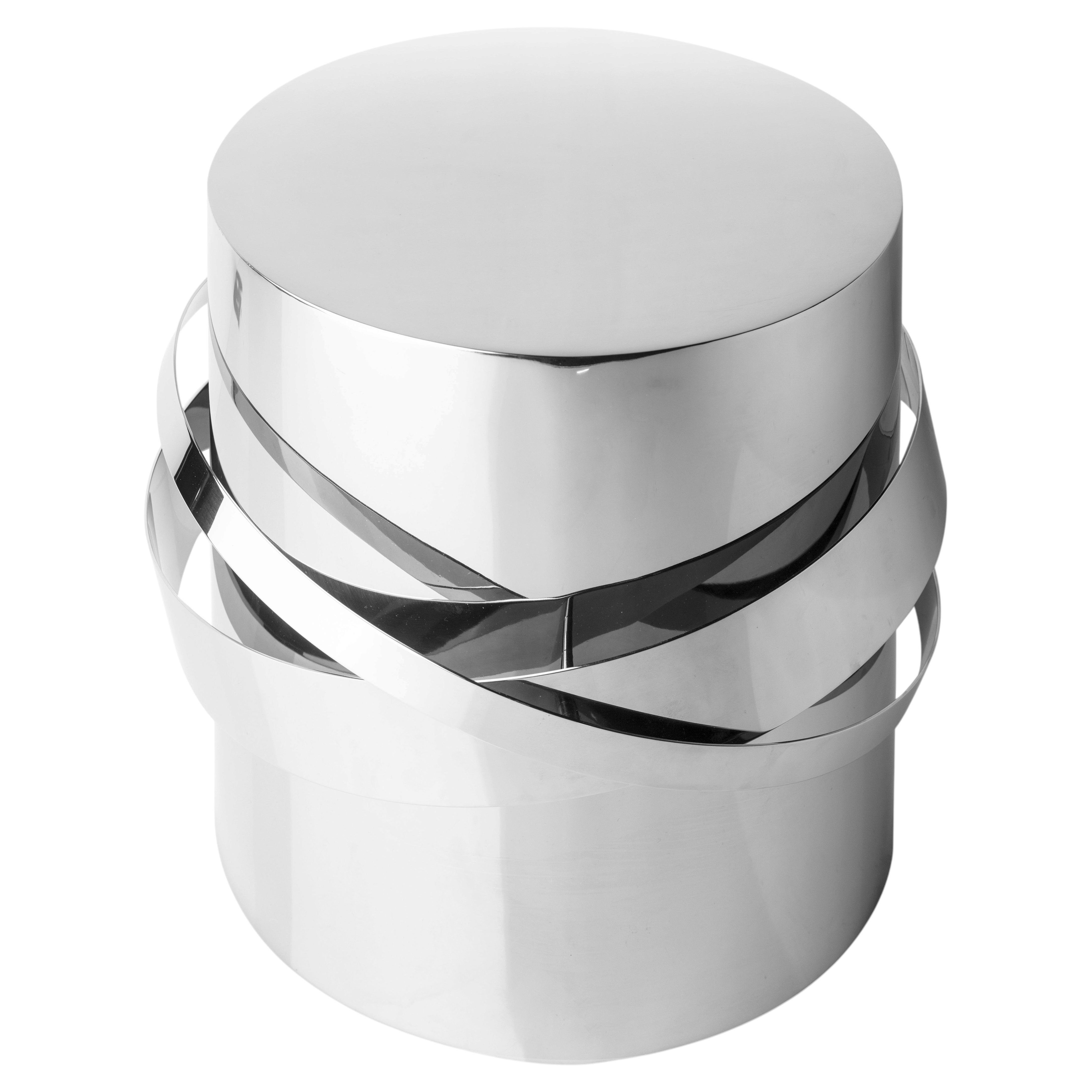 21st Century Orbit Round Accent Table, Stainless Steel, by Duistt For Sale
