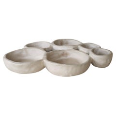 21st Century ‘Organic Fusion N°2’ Plate, in White Ceramic, Handcrafted in France