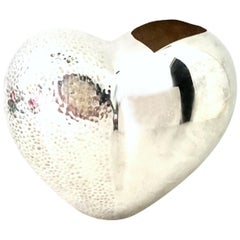 21st Century Organic Modern Silver Plate Abstract Heart Form Sculptural Vase