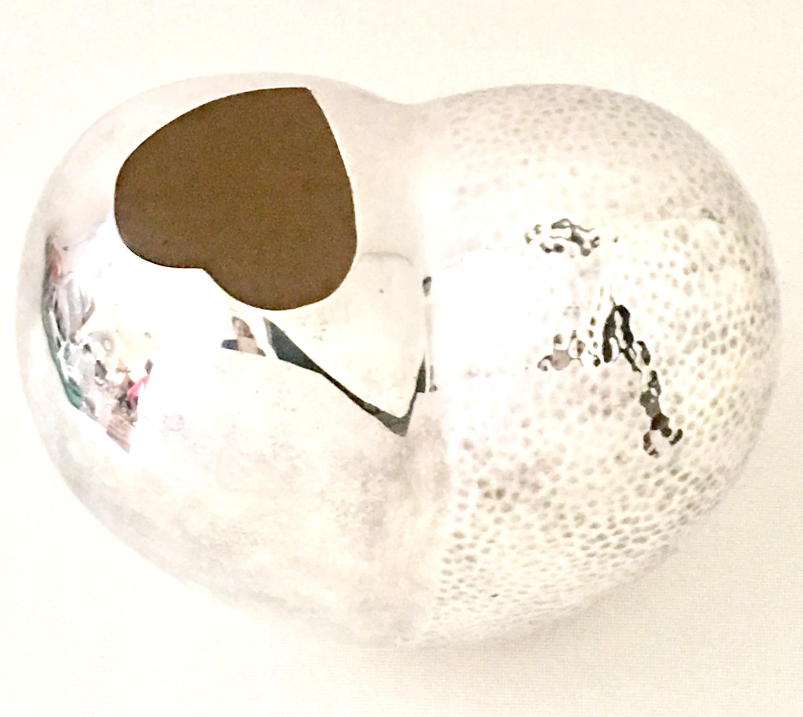 21st Century Organic Modern Silver Plate Abstract Heart Form Sculptural Vase In Excellent Condition In West Palm Beach, FL