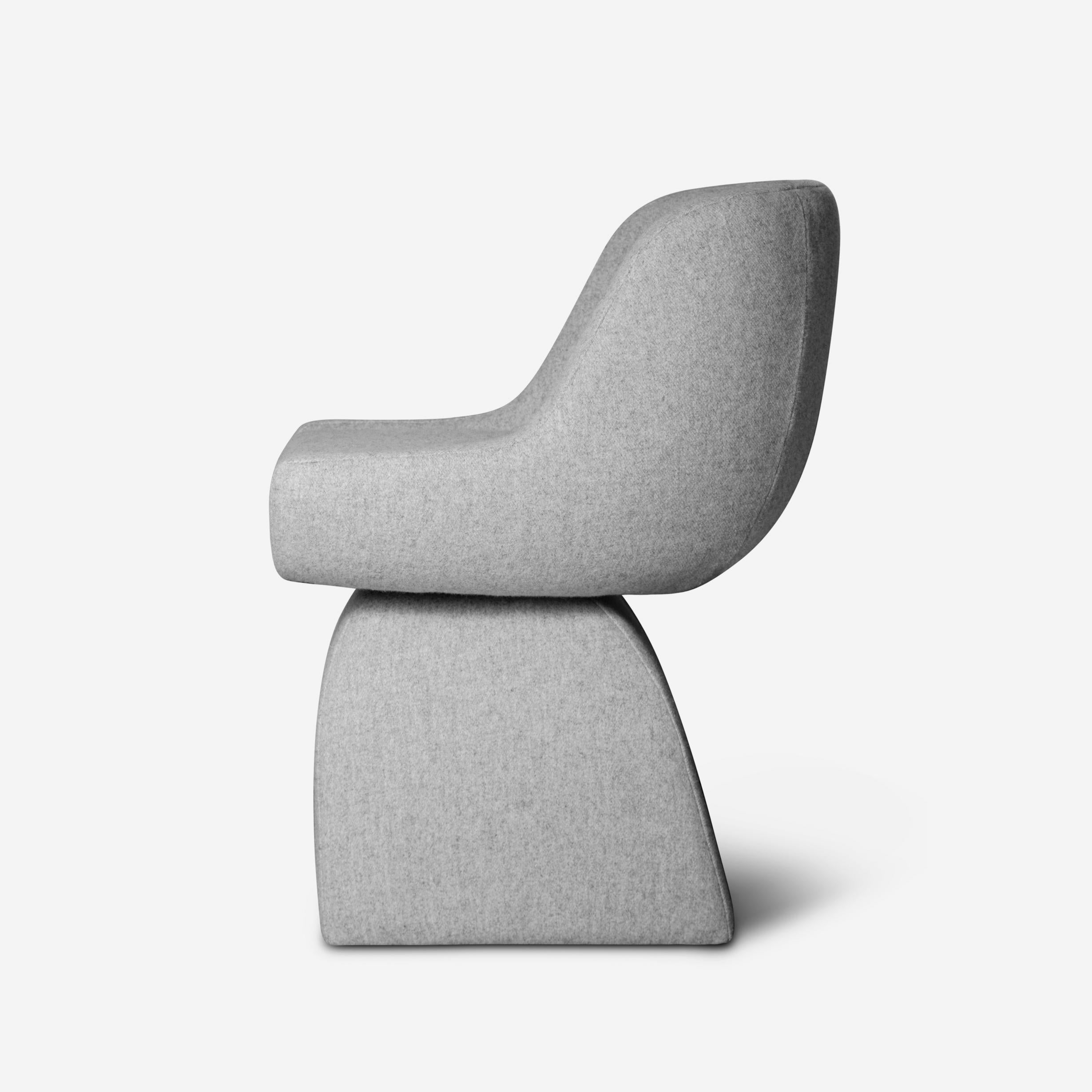 21st Century Oscar Small Dining Chair, in Special Wool Fabric, Handcrafted by Duistt

Inspired by the poetic curved lines of Oscar Niemeyer’s architecture, Oscar armchair allures for its sensual and free-flowing curves. Like Niemeyer once said