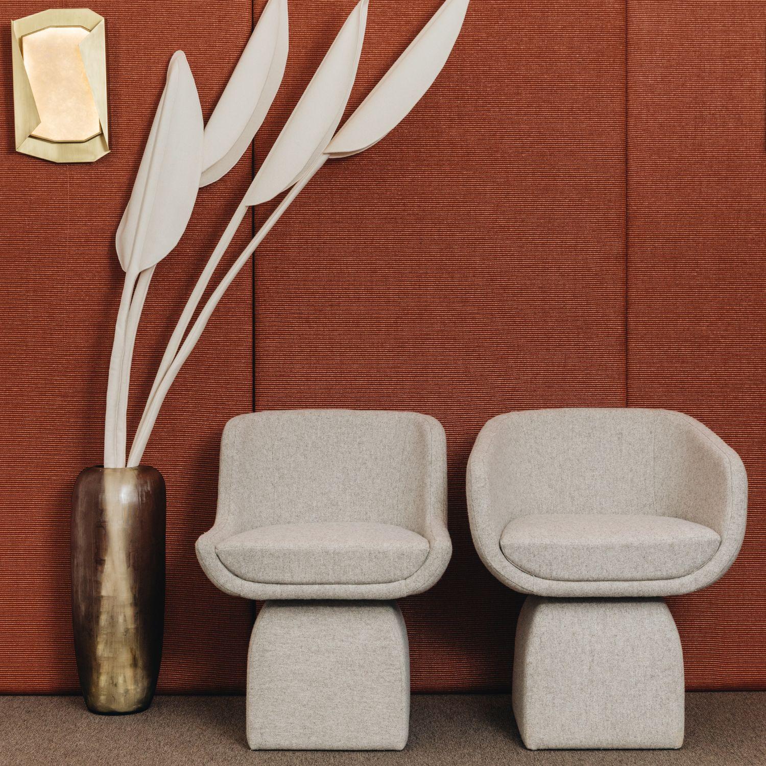 Portuguese 21st Century Oscar Small Dining Chair, in Special Wool Fabric, by Duistt For Sale