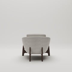 Fauteuil Oscar Wood, tissu Duistt, pieds en sycomore foncé, Portugal