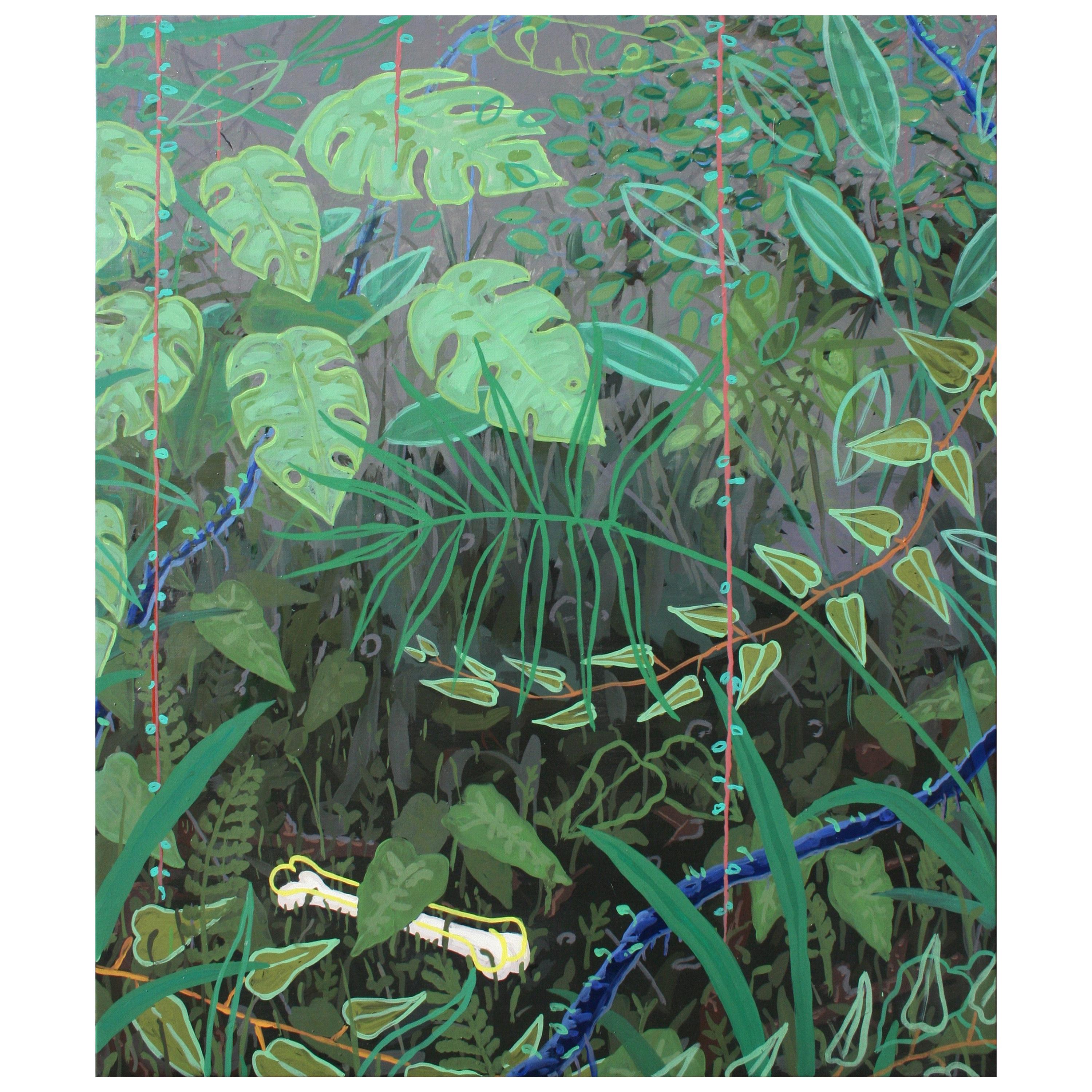 Modern "Osso", Bone in Jungle Painting by Marcantonio, Acrylic on Canvas For Sale