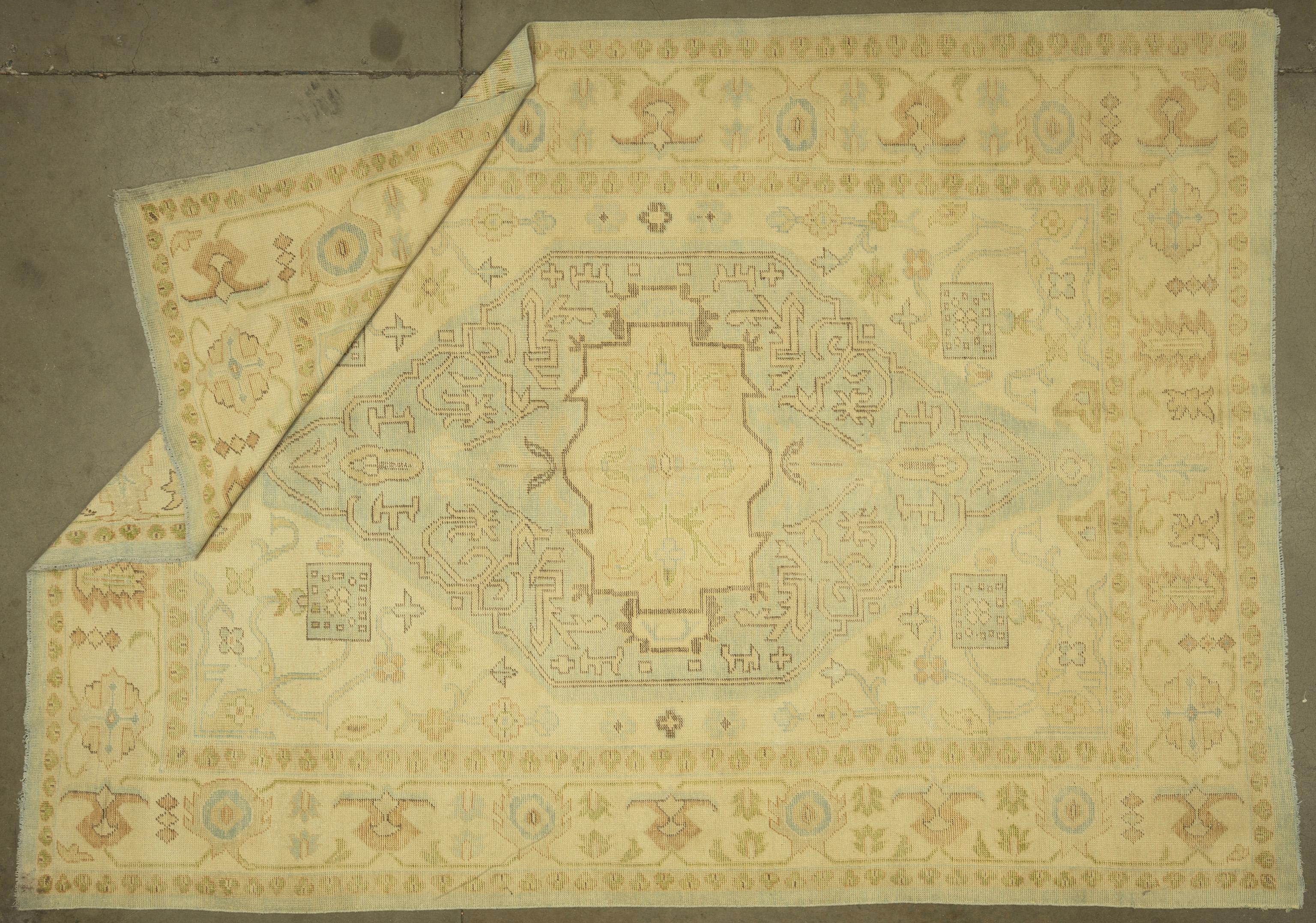 Hand-Woven 21st Century Oushak For Sale