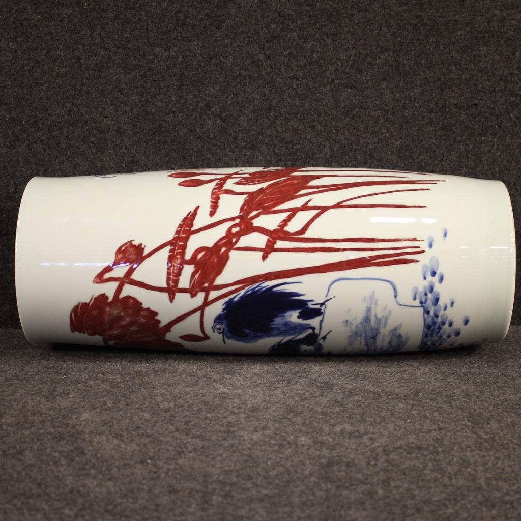 21st Century Painted and Glazed Ceramic Chinese Landscape Vase, 2000 For Sale 7