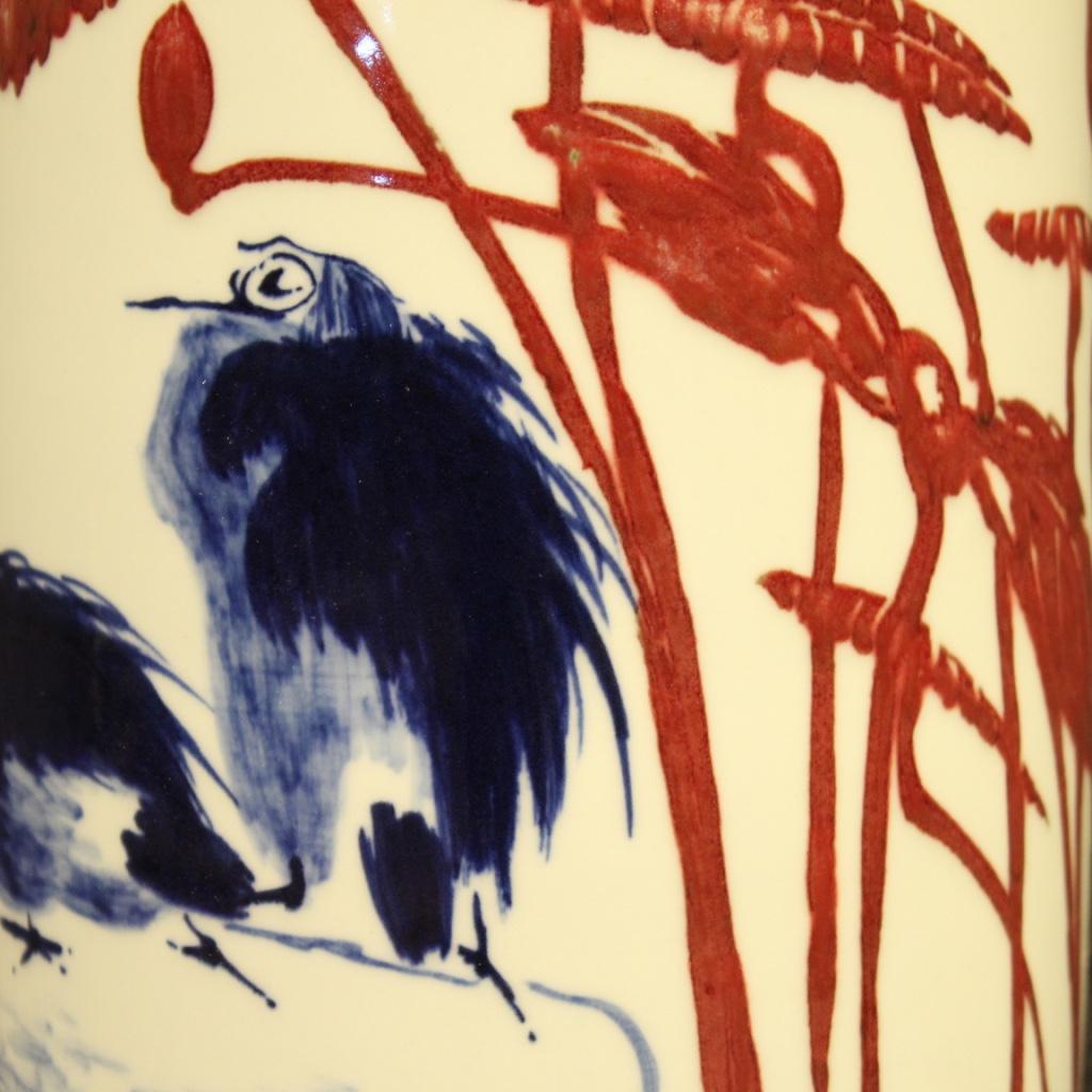 Chinesische bemalte und glasierte Keramik-Landschaftsvase des 21. Jahrhunderts, 2000 im Angebot 7