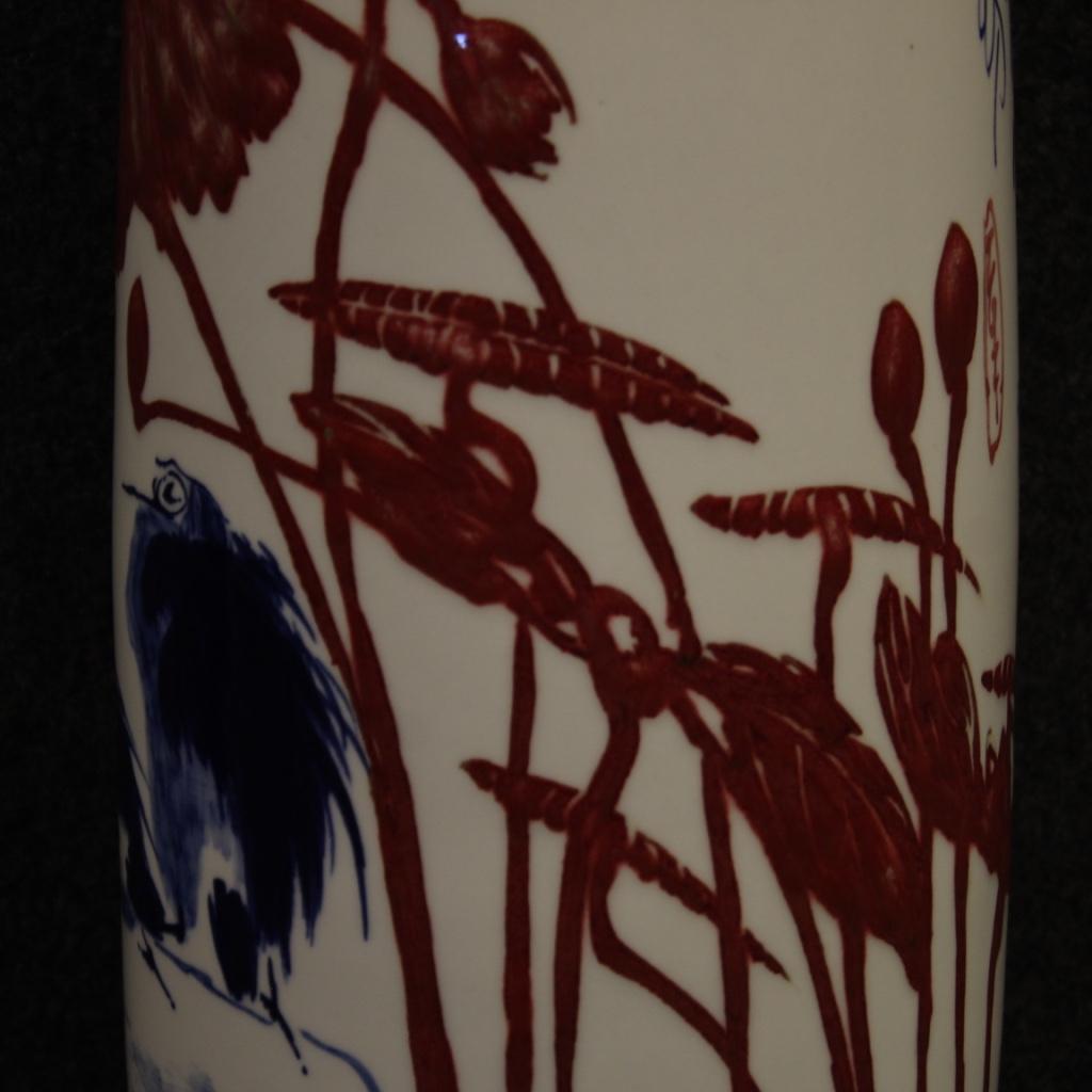 Vase de paysage chinois en céramique peinte et émaillée du 21e siècle, 2000 Bon état - En vente à Vicoforte, Piedmont