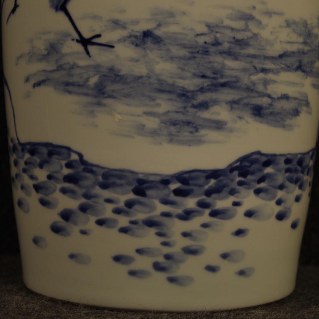 21st Century Painted and Glazed Ceramic Chinese Landscape Vase, 2000 For Sale 2