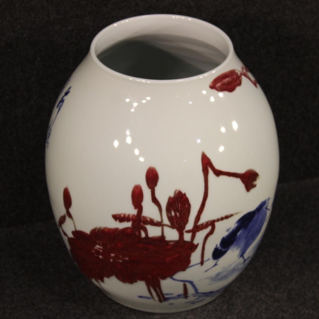21st Century Painted and Glazed Ceramic Chinese Vase, 2000 In Good Condition For Sale In Vicoforte, Piedmont