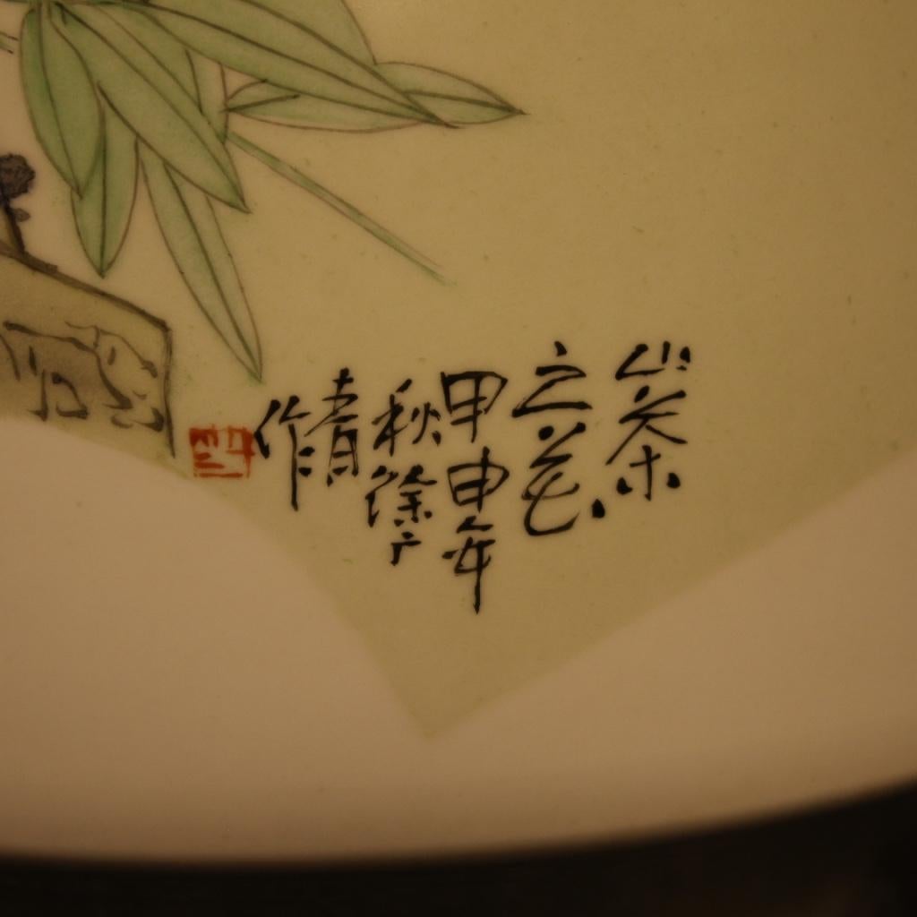 Vernissé Vase chinois du 21e siècle en céramique peinte et émaillée, 2000