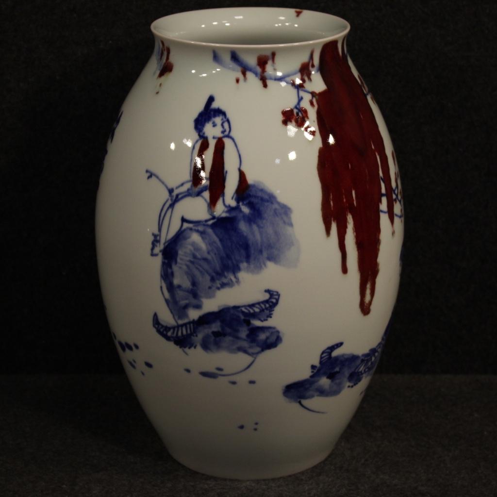 21st Century Painted and Glazed Ceramic Chinese Vase, 2000 For Sale 5