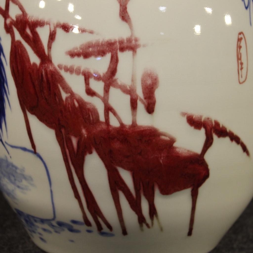 21st Century Painted and Glazed Ceramic Chinese Vase, 2000 For Sale 5