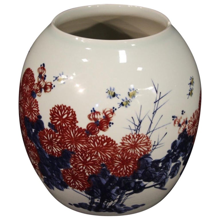 21st Century Painted and Glazed Ceramic Chinese Vase, 2000 For Sale