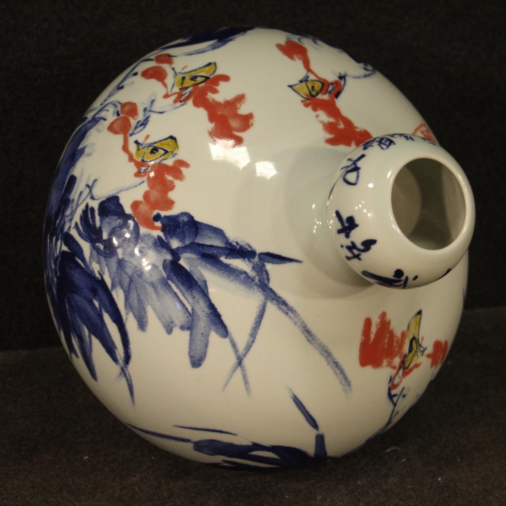 21st Century Painted Ceramic Chinese Vase, 2000 For Sale 6