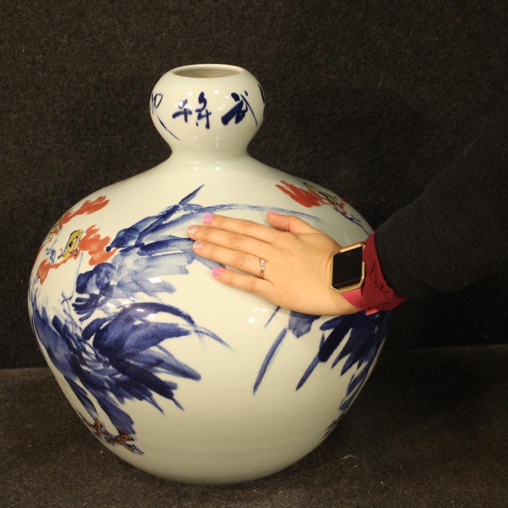21st Century Painted Ceramic Chinese Vase, 2000 For Sale 7