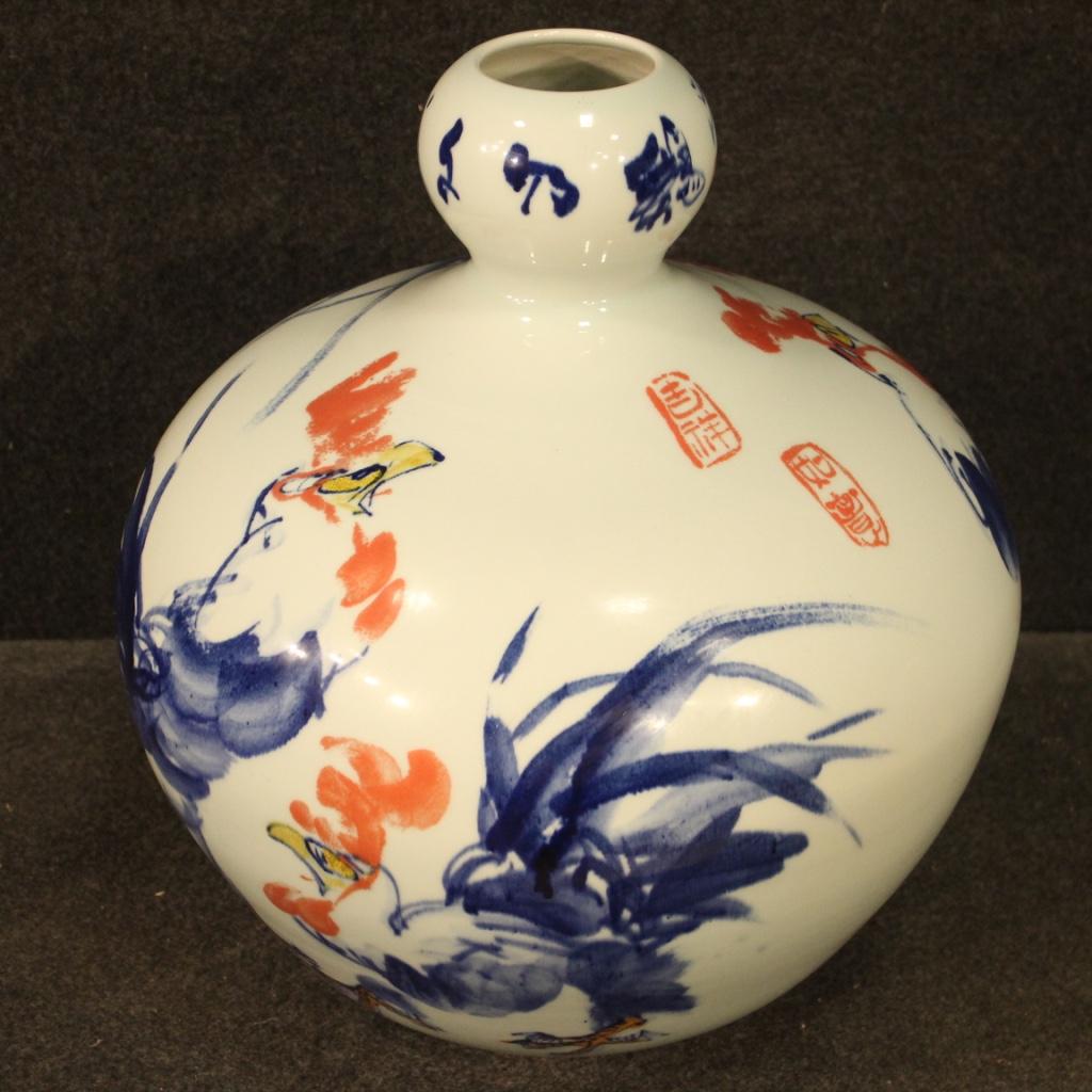 21st Century Painted Ceramic Chinese Vase, 2000 For Sale 1