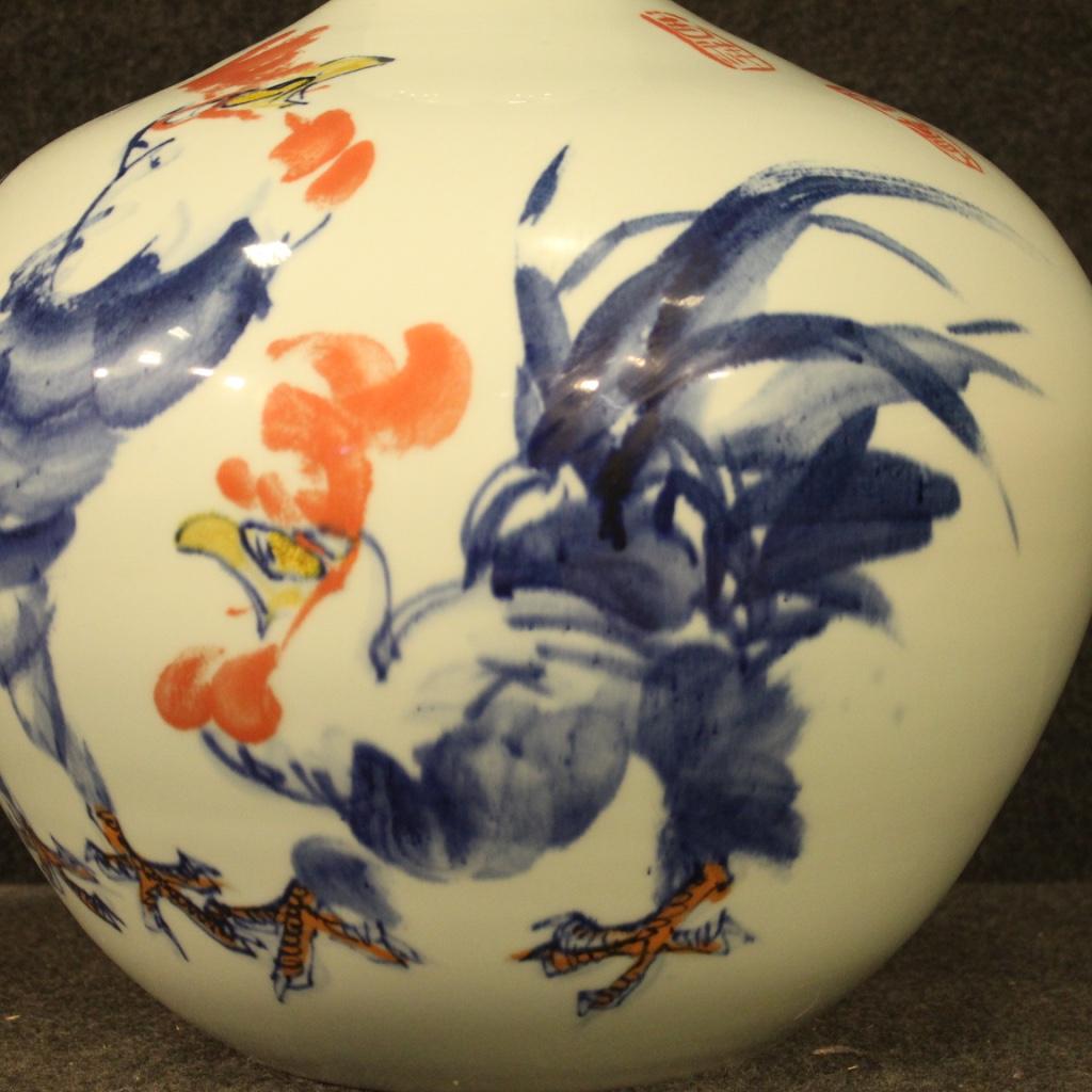 21st Century Painted Ceramic Chinese Vase, 2000 For Sale 4