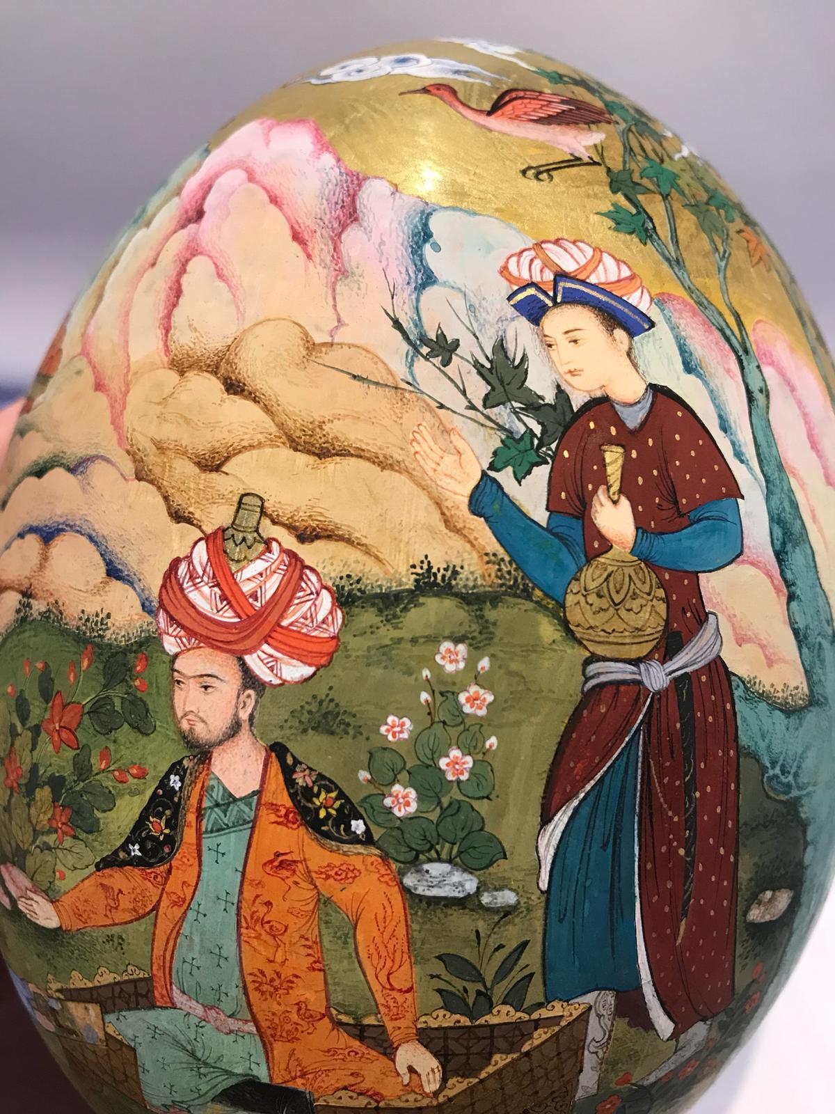 Other 21st Century, Painted Ostrich Egg - Iranian