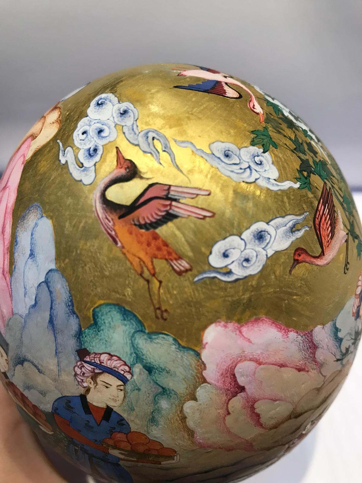 Persian 21st Century, Painted Ostrich Egg - Iranian