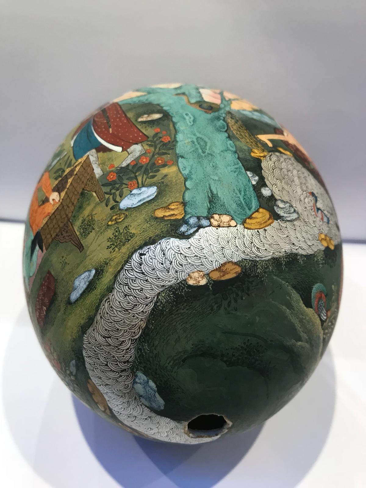 Contemporary 21st Century, Painted Ostrich Egg - Iranian