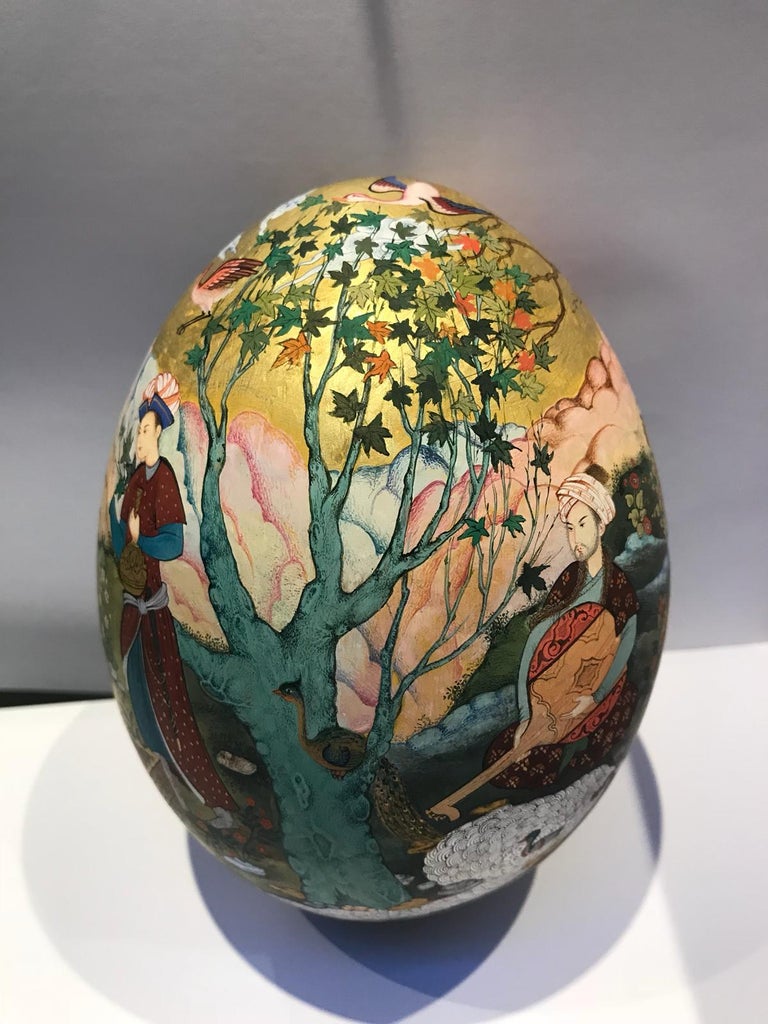 21st Century, Painted Ostrich Egg - Iranian at 1stDibs