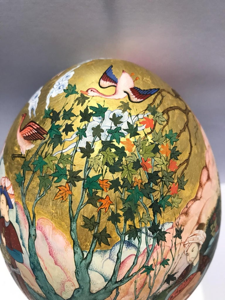21st Century, Painted Ostrich Egg - Iranian at 1stDibs