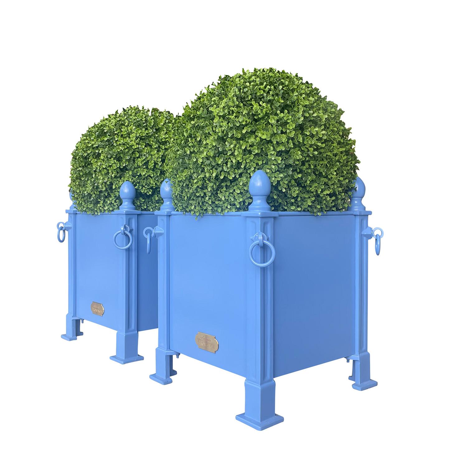 21st Century Pair of Paddington Blue French Orangerie Planters In New Condition For Sale In West Palm Beach, FL