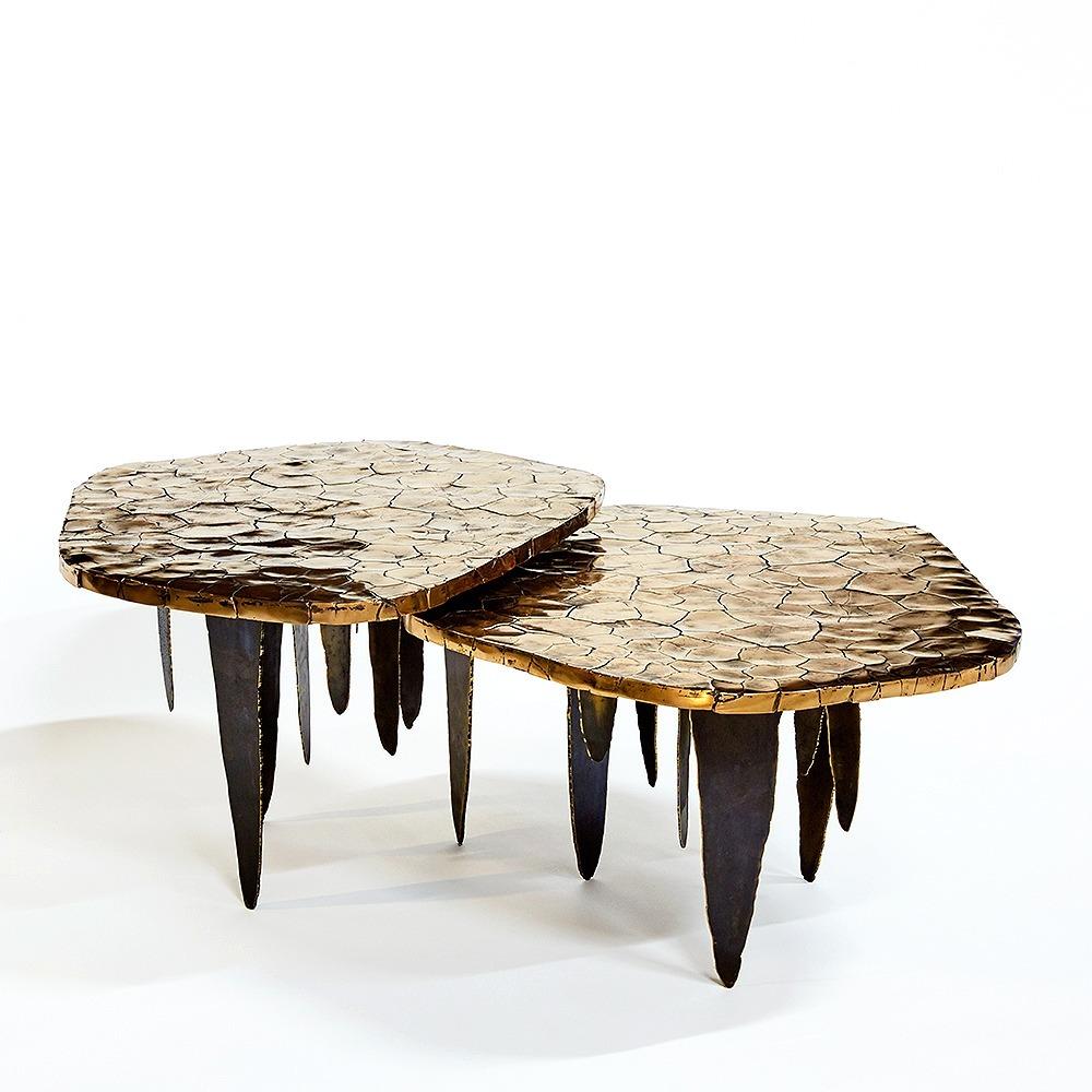 21st Century Pair of Bronze Coffee Tables UYUNI by Erwan Boulloud from France For Sale 3