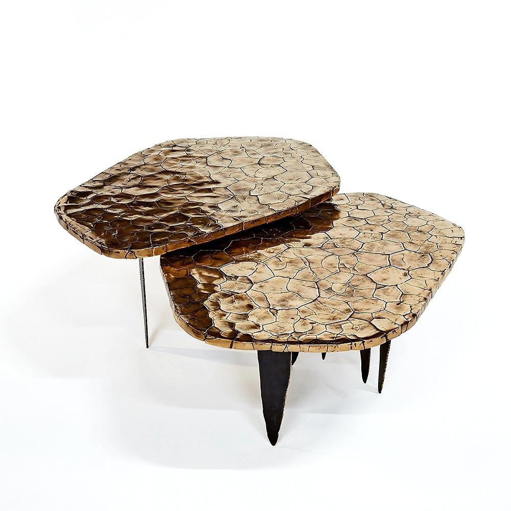 21st Century Pair of Bronze Coffee Tables UYUNI by Erwan Boulloud from France For Sale 4