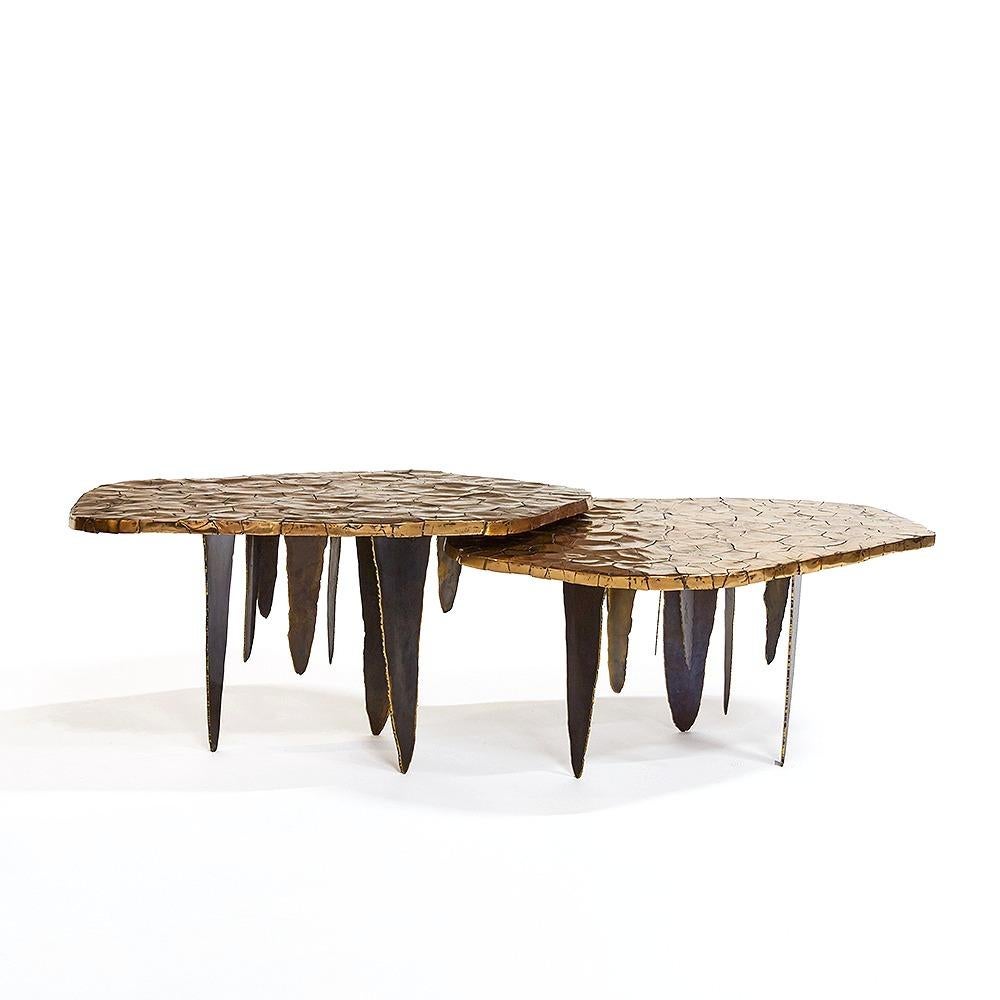 French 21st Century Pair of Bronze Coffee Tables UYUNI by Erwan Boulloud from France For Sale