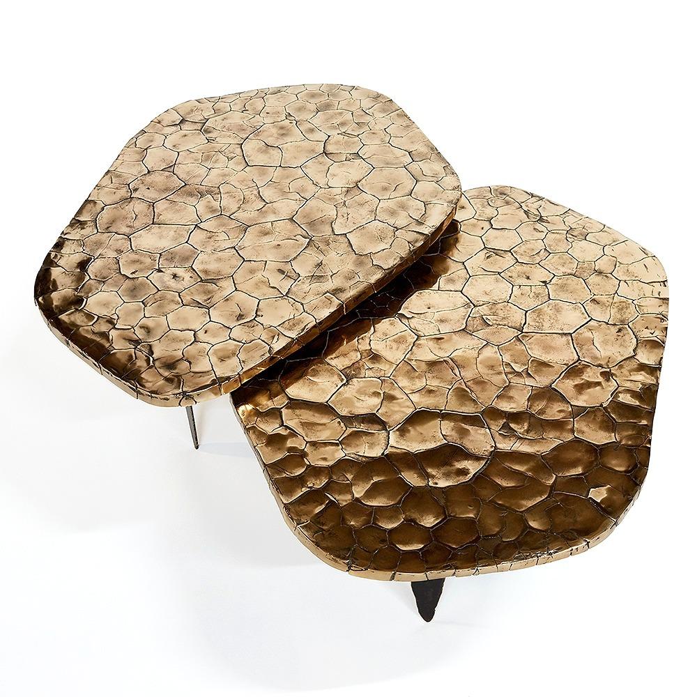 21st Century Pair of Bronze Coffee Tables UYUNI by Erwan Boulloud from France For Sale 1