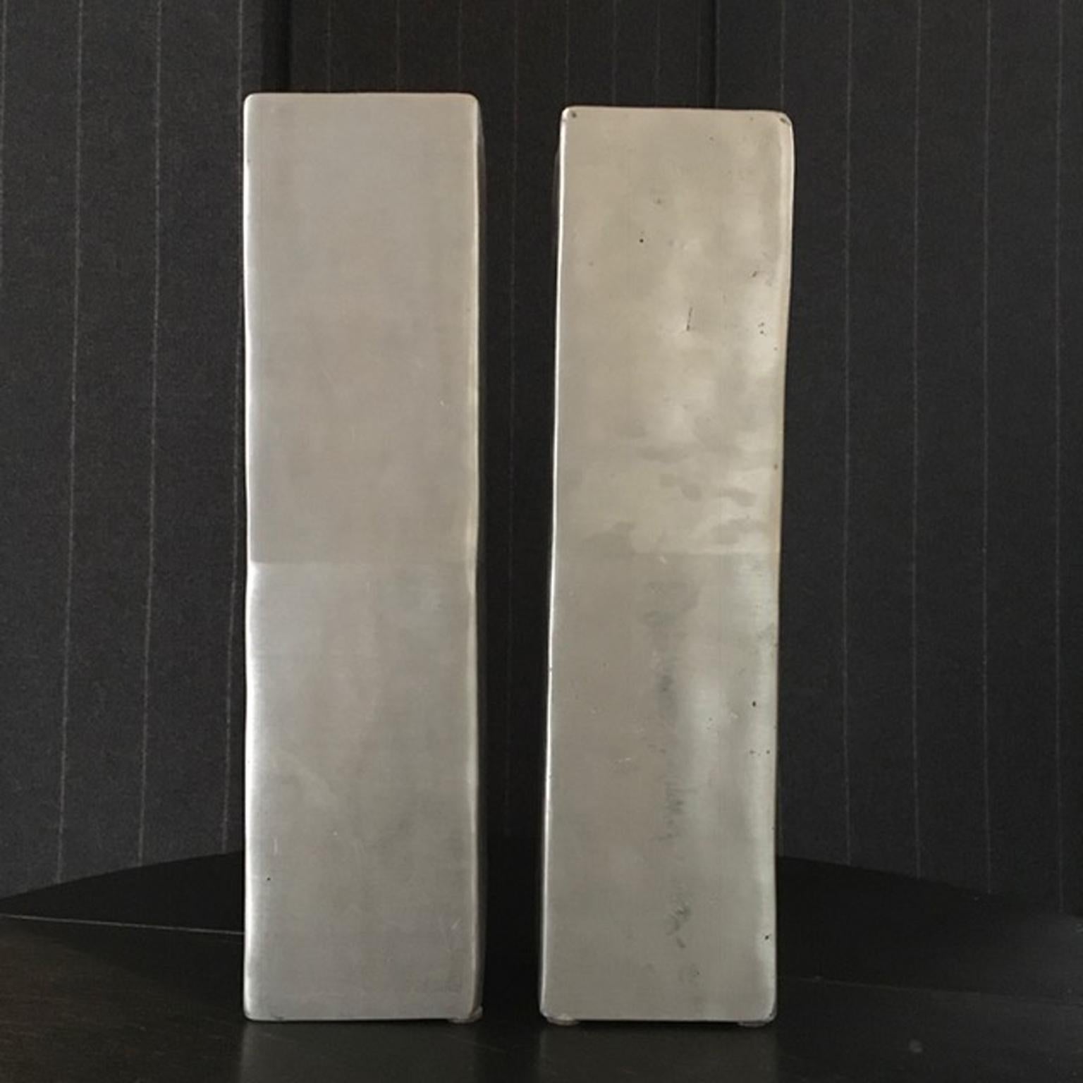 Africa Organic Modern Pair of Cast Lost Wax Aluminum Vases For Sale 7