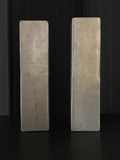 Africa Organic Modern Pair of Cast Lost Wax Aluminum Vases