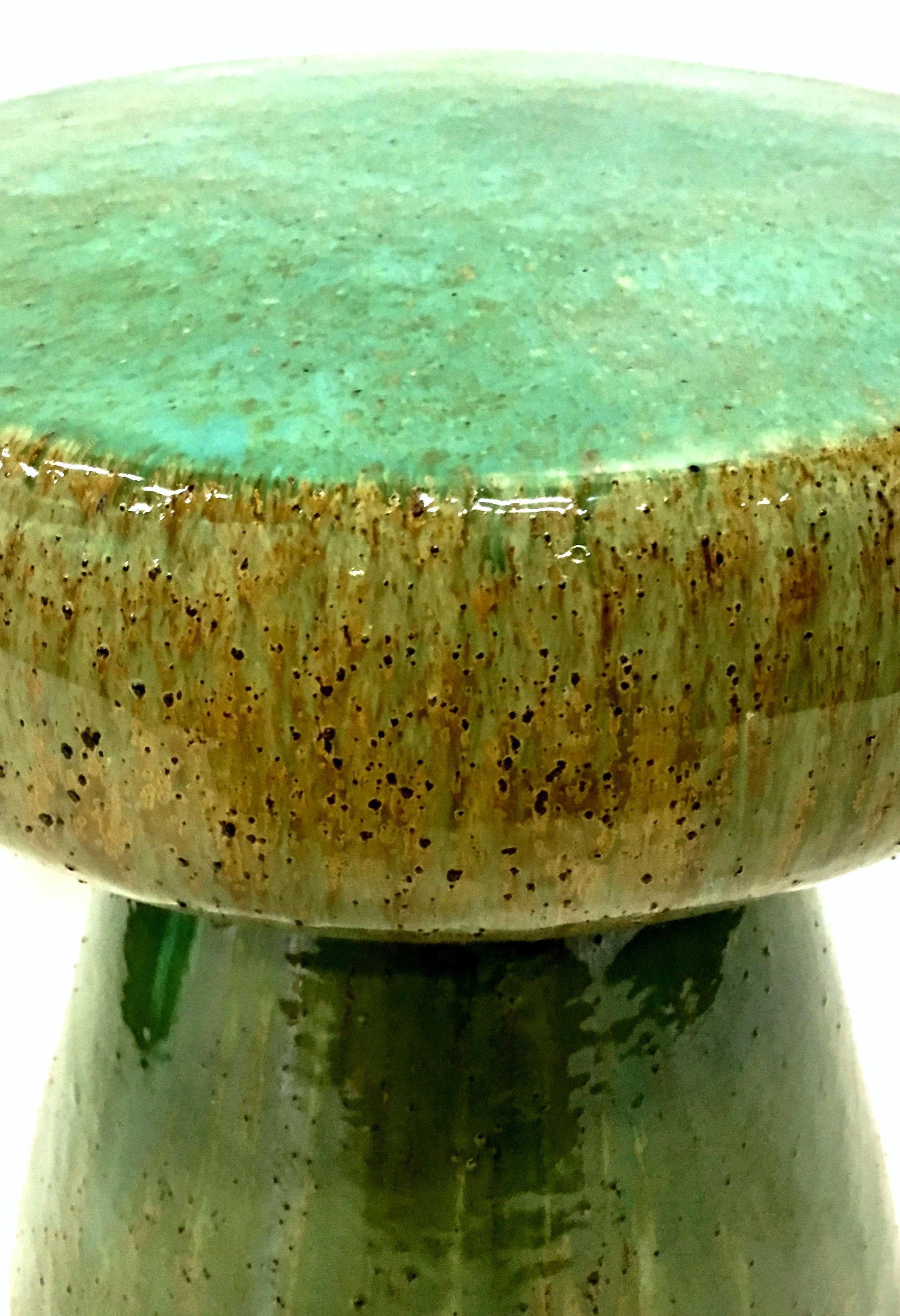 21st Century Pair of Ceramic Glaze Mushroom Form Garden Stool's 1