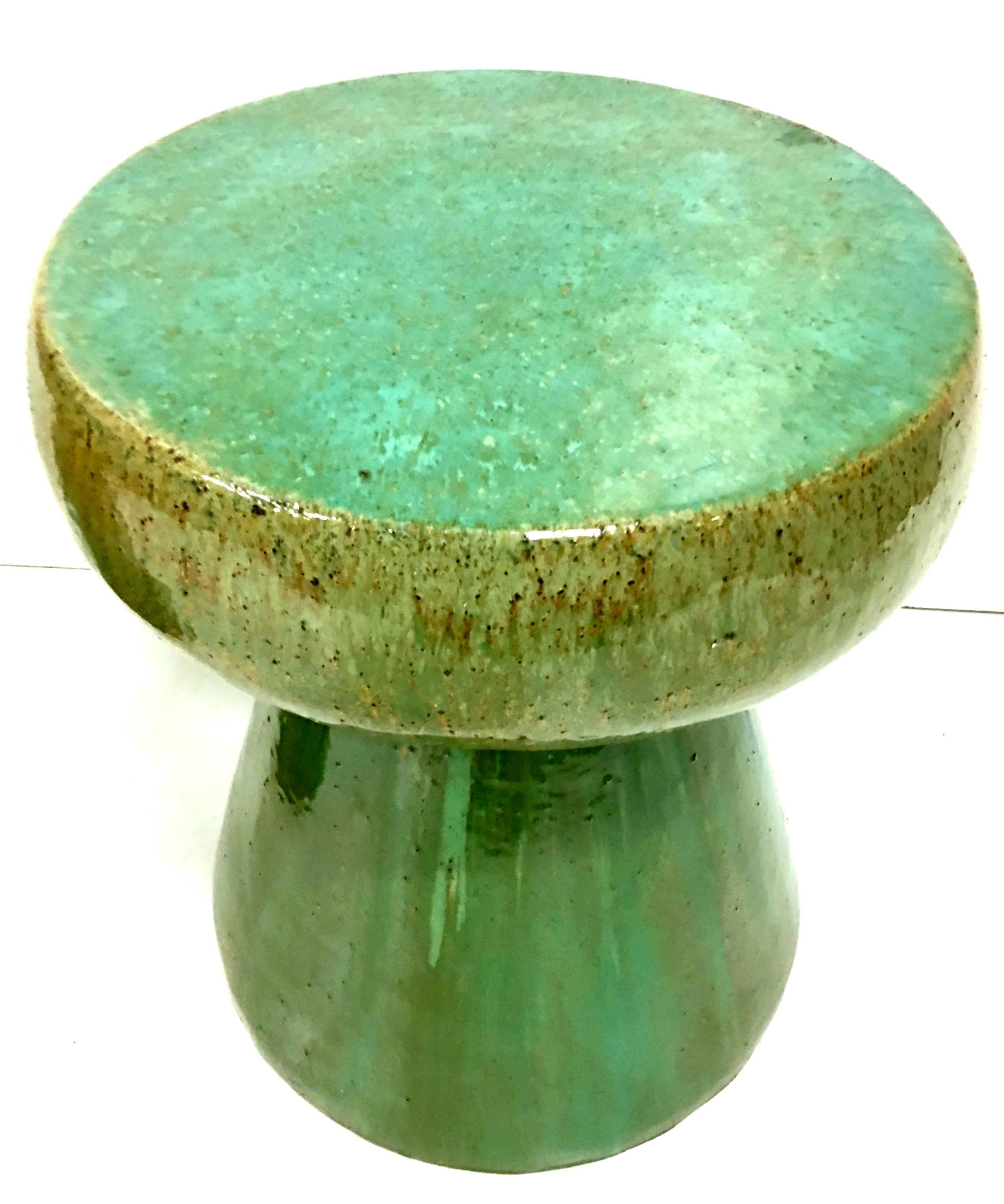 21st Century Pair of Ceramic Glaze Mushroom Form Garden Stool's In Good Condition In West Palm Beach, FL
